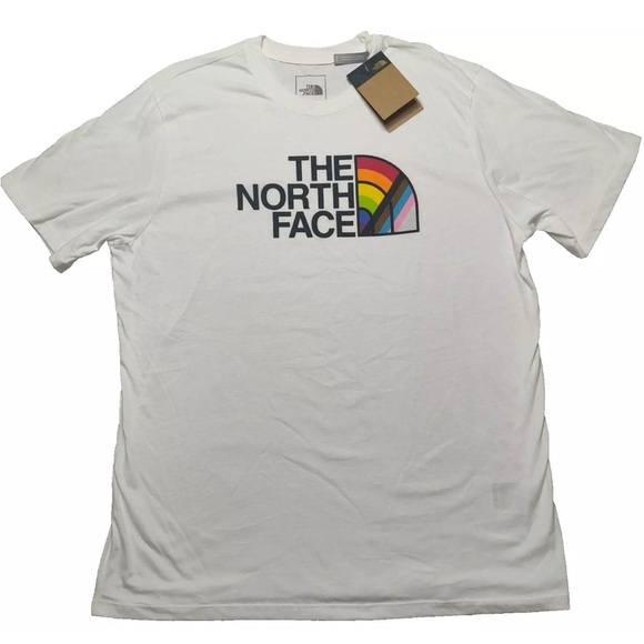 The North Face Pride LGTBQ+ T-Shirt Unisex Adults White Top NEW - Picture 3 of 3